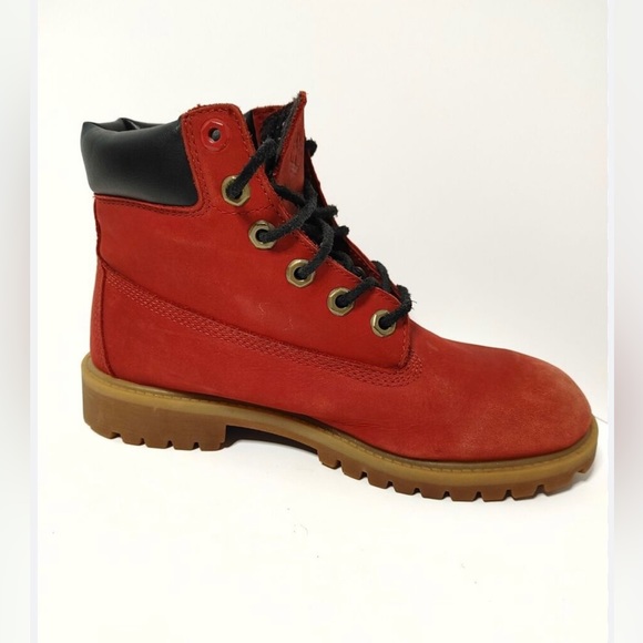 TIMBERLAND Red Boots sz Youth 4 - Picture 2 of 10